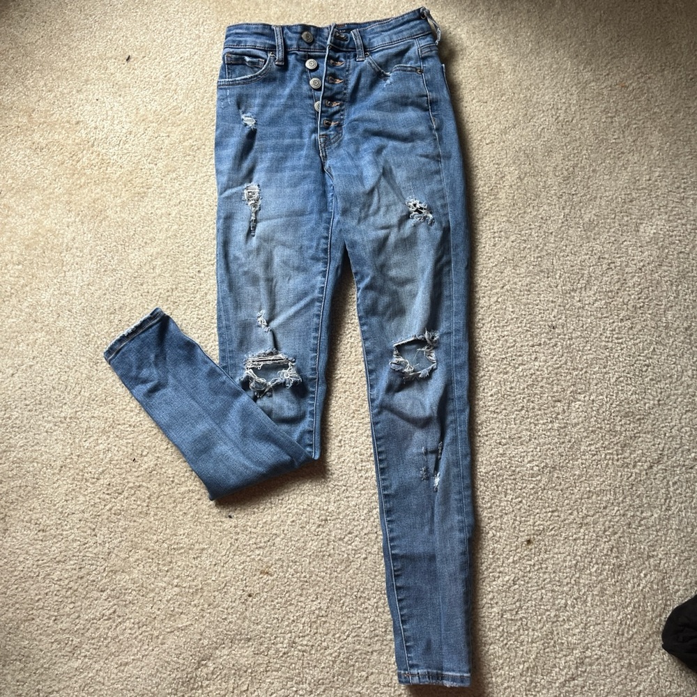 Aeropostale Skinny Blue Distressed Denim